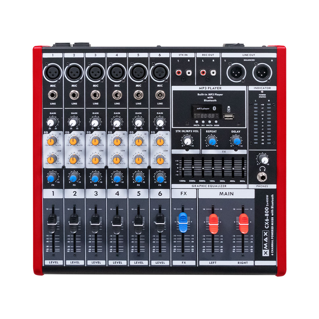 XMAX CX6-800 6CH POWERED MIXER | BC Electronics