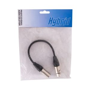 Hybrid XLR male - XLR female, 0.3m audio cable