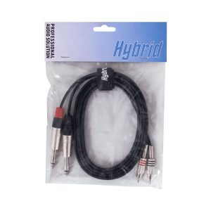 Hybrid Dual 1/4" jack - dual RCA, 1.8m audio cable