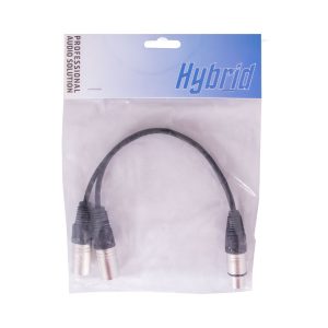 Hybrid Dual XLR male - XLR female, 0.3m audio cable